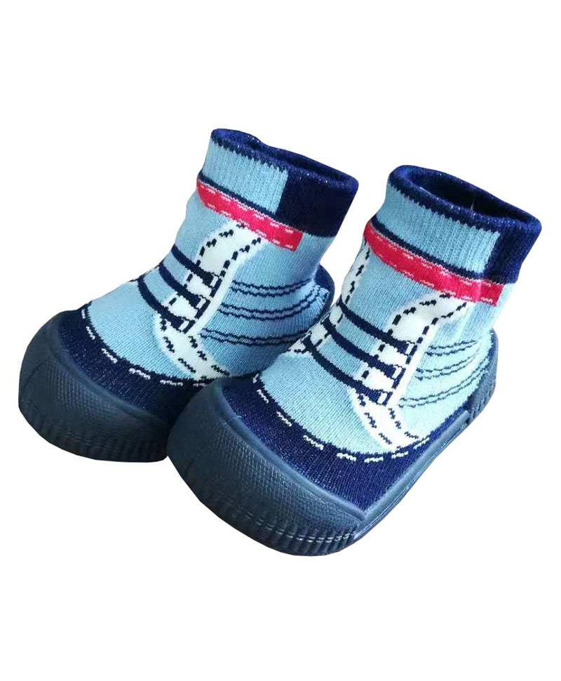U-Grow Cotton Baby Anti-Skid Breathable Soft Ankle Length Socks Shoes Blue - Image 1