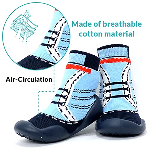 U-Grow Cotton Baby Anti-Skid Breathable Soft Ankle Length Socks Shoes Blue - Image 3