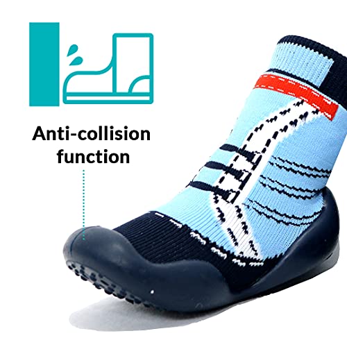 U-Grow Cotton Baby Anti-Skid Breathable Soft Ankle Length Socks Shoes Blue - Image 4