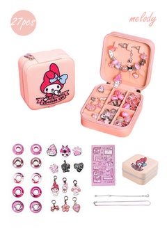 27 Pieces Beaded Bracelet Making Kit, Girls Bead Jewelry Making Kit for DIY Making Necklace Gift for Girls Aged 7-14 with Jewelry Box