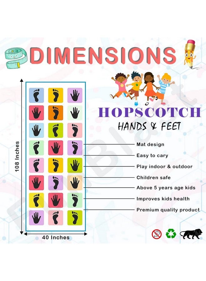 فنبلاست لعبة بساط اللعب الكبير للأطفال والكبار، لعبة عائلية، كيث كيث، ستابو، لانجي، لعبة الطباشير - كبيرة (40 بوصة × 108 بوصة) - متعددة الألوان - Image 2