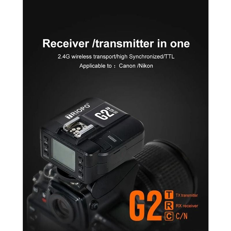 Triopo G2 Wireless Flash Trigger Receiver for Nikon 2.4g TTL for Tr-982iii R1 G1800 Tr-950ii Speedlite - Image 5