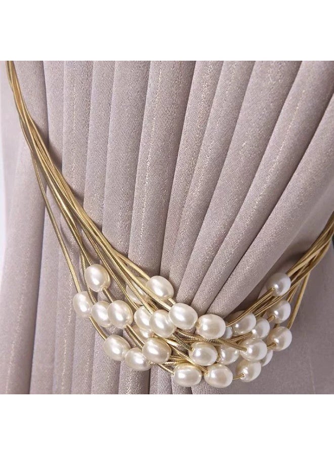 Goolsky Elegant Rice Grain Beaded Curtain Tie Straps with Pearl Buckles - High-End Window Decor Accessories - Image 5