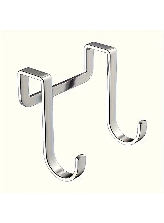 قطعتان من خطافات S من الفولاذ المقاوم للصدأ، تركيب حائطي بدون حفر، تشطيب مصقول، 2 قطعة - Image 2