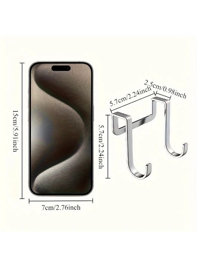 قطعتان من خطافات S من الفولاذ المقاوم للصدأ، تركيب حائطي بدون حفر، تشطيب مصقول، 2 قطعة - Image 4