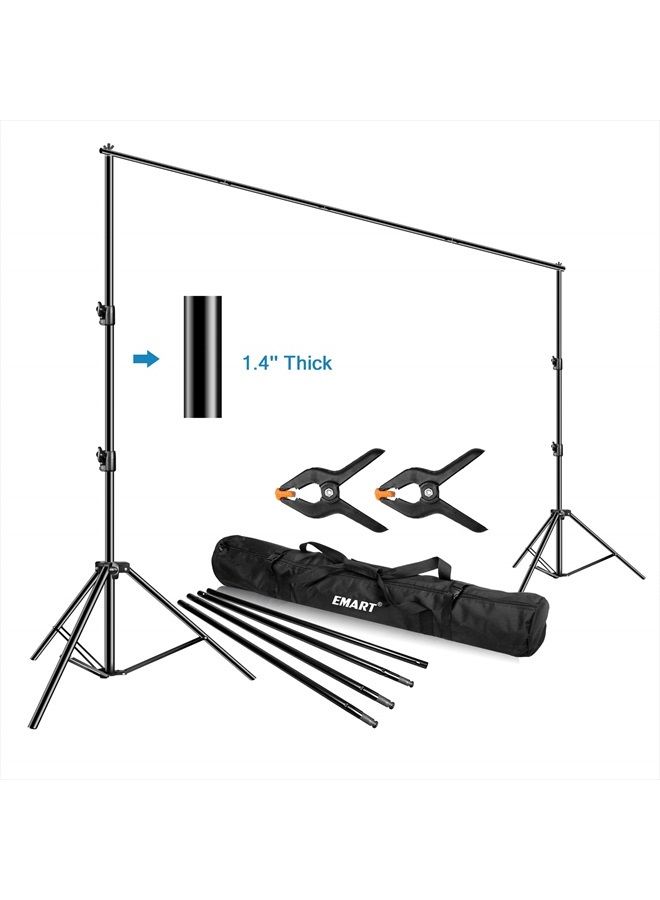 EMART Photo Video Studio Backdrop Stand, 10 x 12ft Heavy Duty Adjustable Photography Muslin Background Support System Kit - Image 1