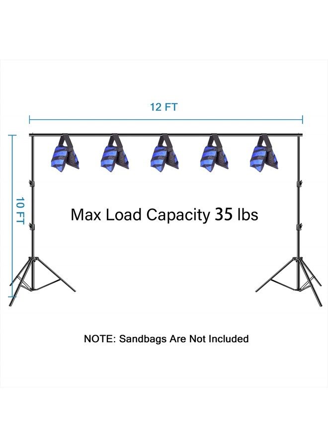 EMART Photo Video Studio Backdrop Stand, 10 x 12ft Heavy Duty Adjustable Photography Muslin Background Support System Kit - Image 2