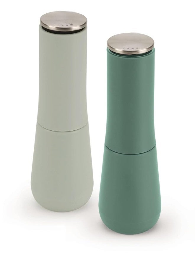 WROPZO Milltop Salt & Pepper Mill Set (Sage Green) | Manual Spice Grinder with Adjustable Coarseness | Modern Kitchen Seasoning Grinder - Image 1