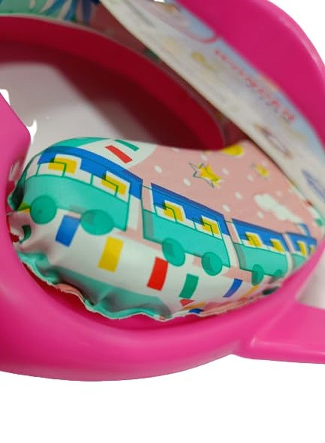 GIANT IMPEX Toddler Potty Training Seat with Handles – Soft Cushion Toilet Seat for Kids | Non-Slip, Comfortable & Portable Potty Trainer for Boys & Girls- 0 to 5 Years (Pink) - Image 3