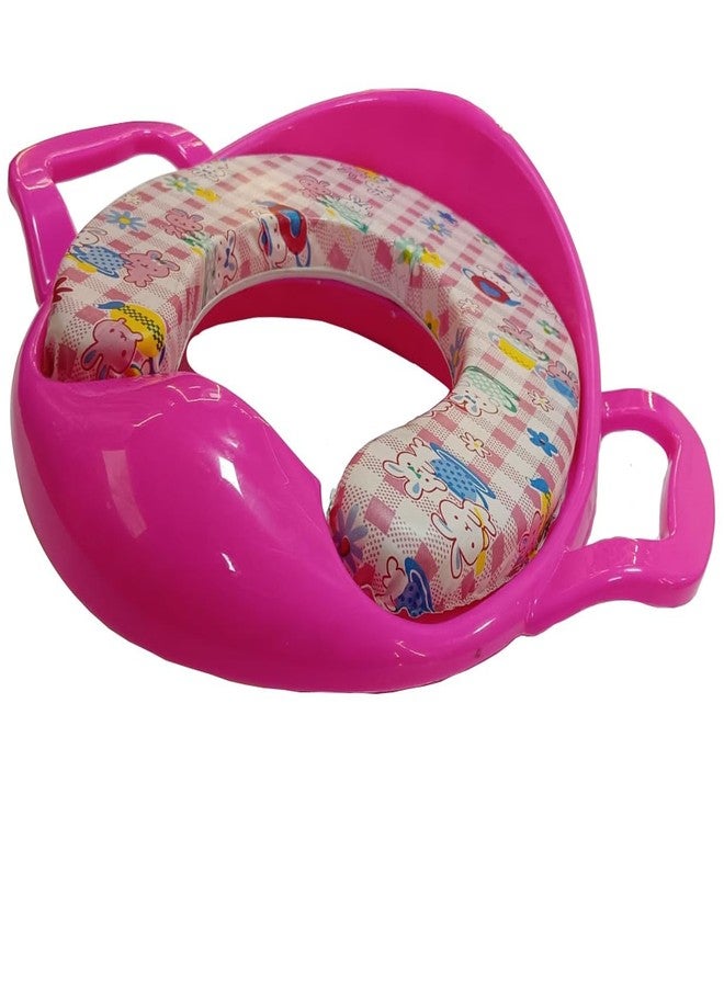 GIANT IMPEX Toddler Potty Training Seat with Handles – Soft Cushion Toilet Seat for Kids | Non-Slip, Comfortable & Portable Potty Trainer for Boys & Girls- 0 to 5 Years (Pink) - Image 2