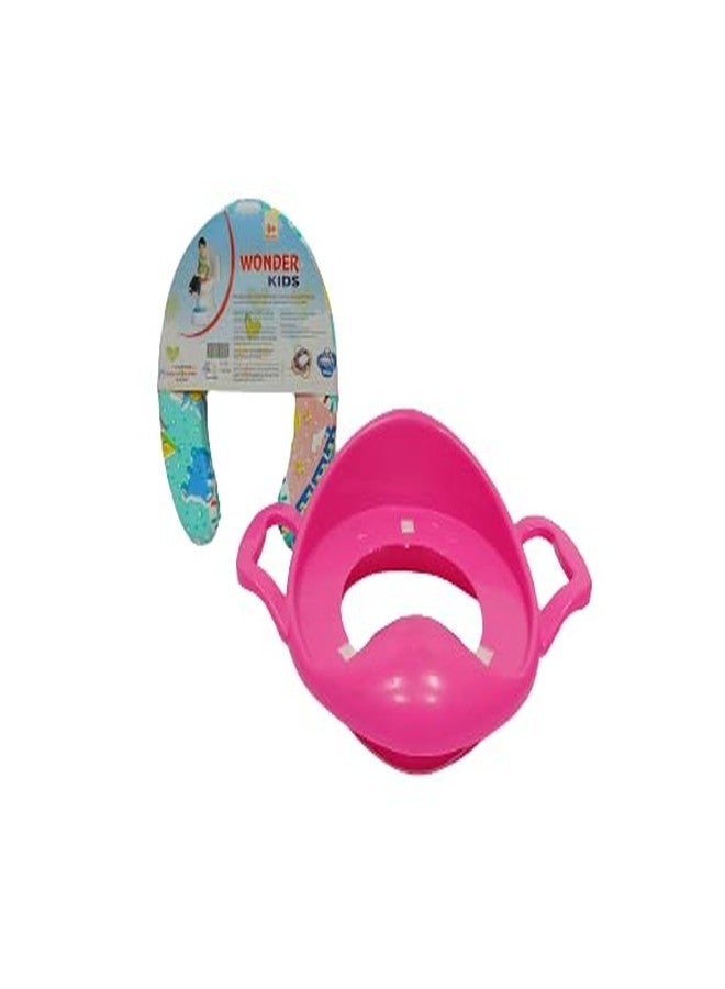 GIANT IMPEX Toddler Potty Training Seat with Handles – Soft Cushion Toilet Seat for Kids | Non-Slip, Comfortable & Portable Potty Trainer for Boys & Girls- 0 to 5 Years (Pink) - Image 5