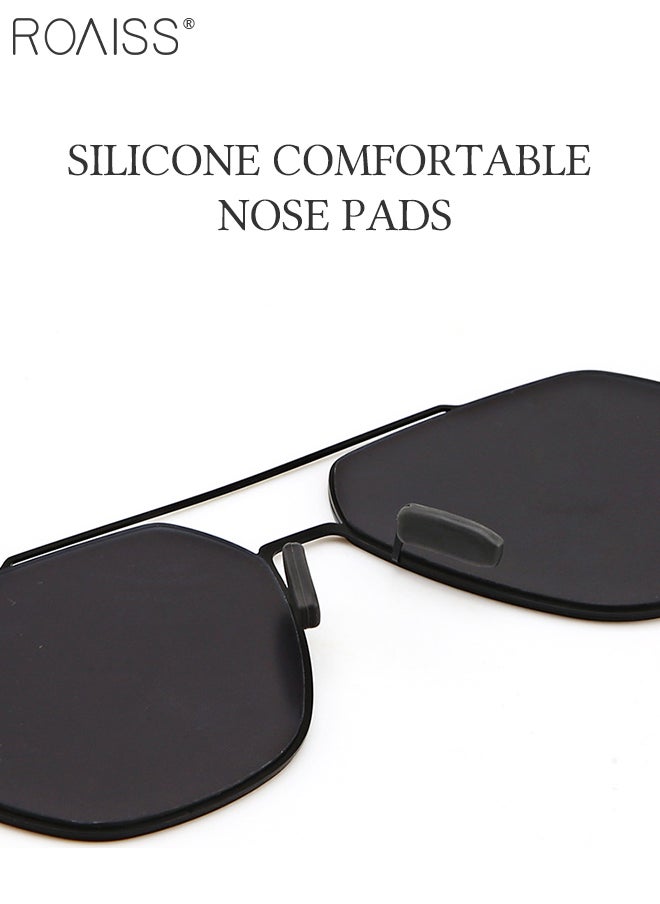 roaiss - Men's Square Sunglasses, UV400 Protection Sun Glasses with Ultralight Metal Frame, Fashion Anti-Glare Sun Shades for Men Driving, Fishing, Traveling, Black - Image 1