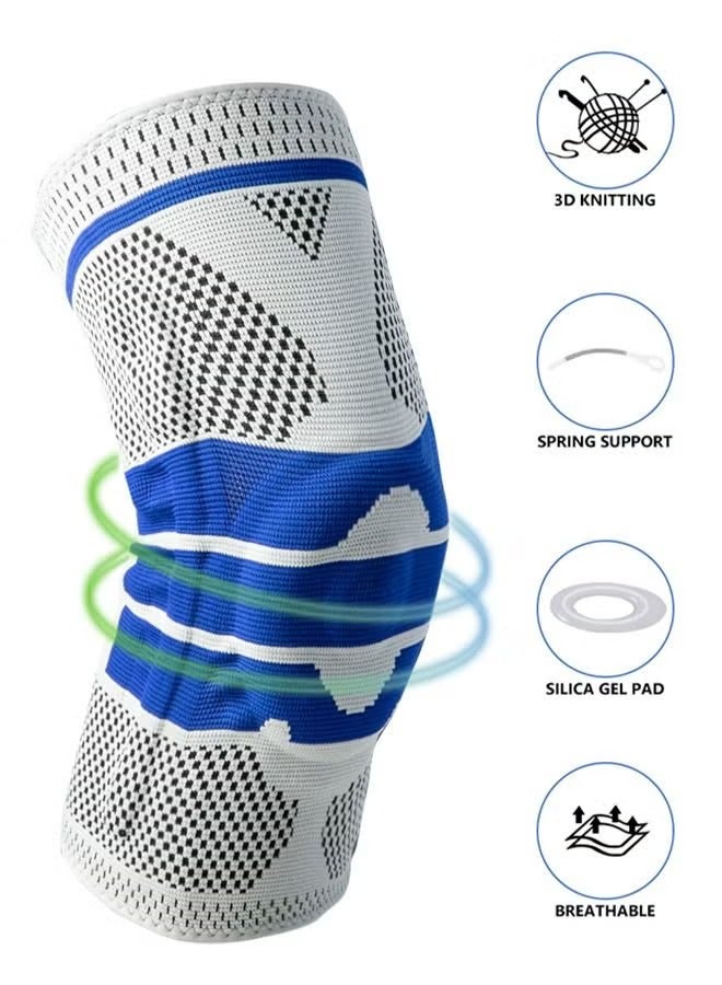 Spall Silicone Shock Absorption Sports Knee Pads - Wide Range of Sports Knee Support for Fitness Running Basketball - Breathable Knee Relieve Knee Stress - Image 3