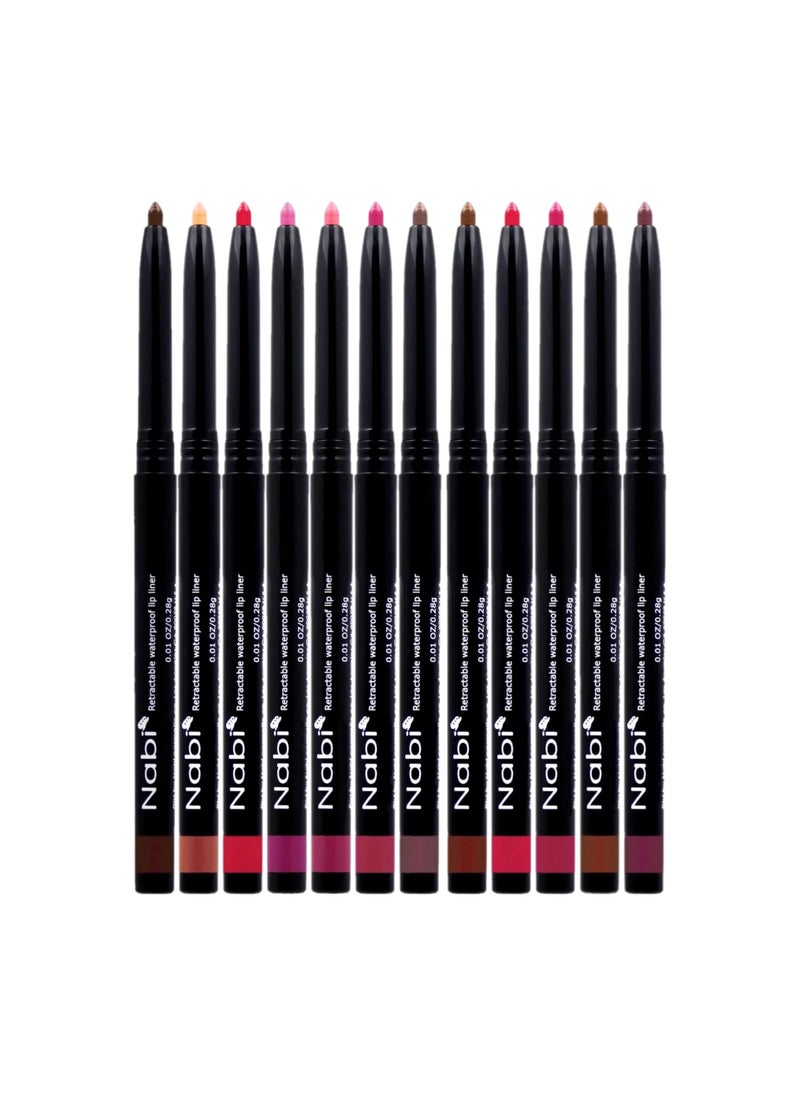 Beauty Spot - Beauty Spot 12 Colors Retractable Waterproof Lip Liner Set, Roll It Up Auto Lip Pencil, Long Lasting Fade Resistant - Image 1