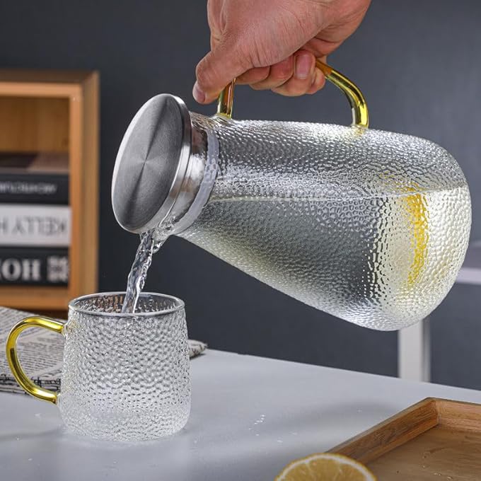 ريحني إبريق شاي زجاجي سعة 175 لترًا مع مصفاة قابلة للإزالة، غلاية شاي آمنة للاستخدام على الموقد، مجموعة صانعة الشاي المزهرة وأوراق الشاي السائبة من Chuiwen - Image 2