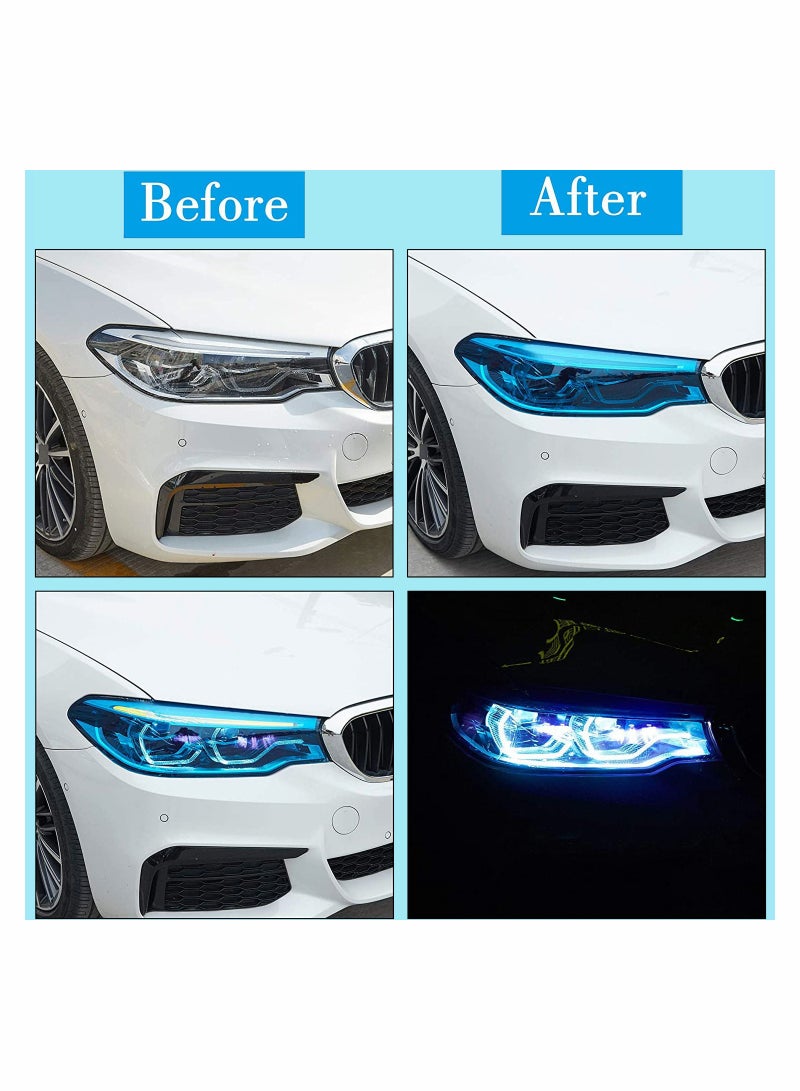 Loquat 11.8''x70.8'' Navy Blue Vinyl Film Self Adhesive Auto Car Tint for Headlight Taillight Fog Light - Image 4