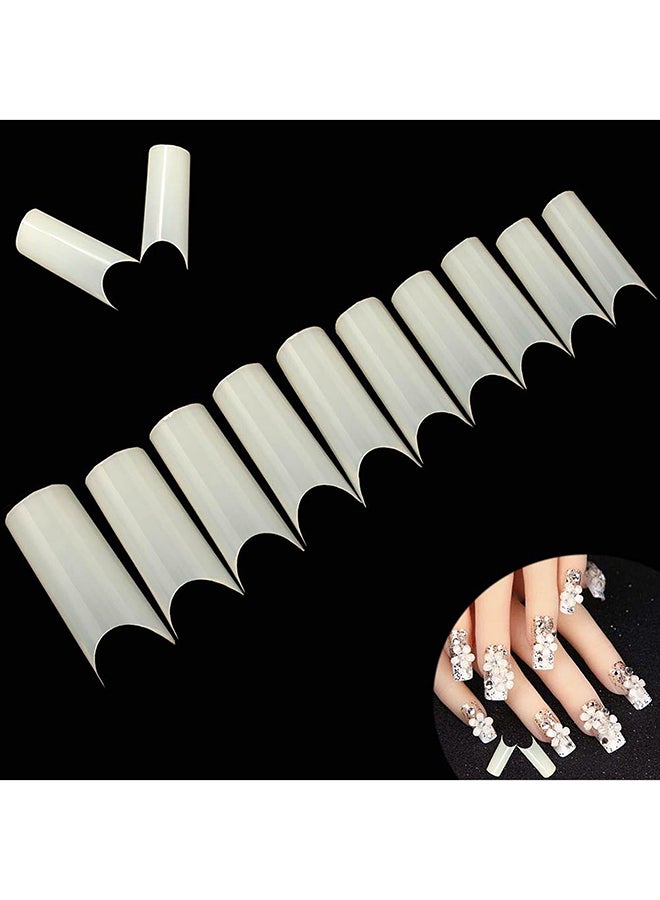 brunson Acrylic Tips French Fake Nails C- Curved Natural False 500 Pices BCCNFT500 - Image 3