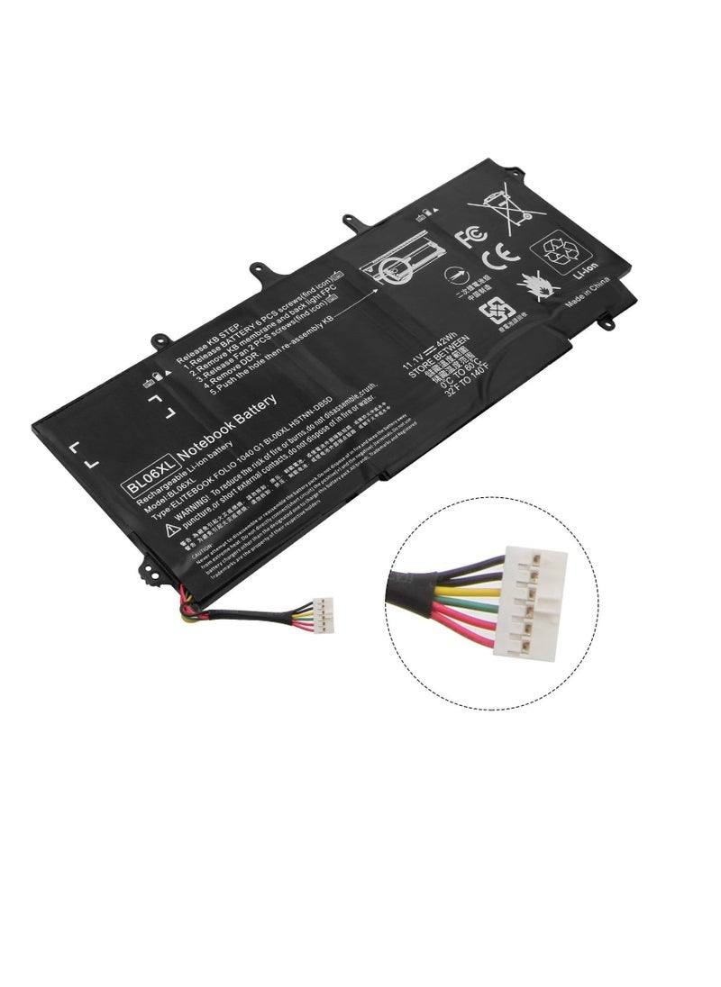 Generic - BL06XL BL06 Replacement Laptop Battery Compatible for HP EliteBook Folio 1040 G1 G2 BL06042XL 722236-1C1 HSTNN-DB5D（11.1V 42Wh） - Image 1