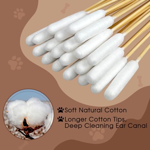 eyxformula Dog Ear Cleaning Swabs - Professional 6-inch Bamboo Sticks Long Cotton Swabs with Extra-Long Cotton Tips - Ideal Solution for Dog Ear Cleaning, Itch Relief, Ear Infection Prevention - Image 5