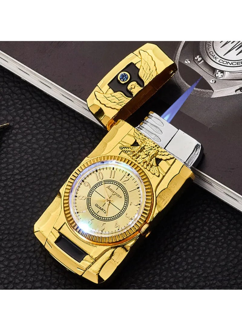 Dreamzon ساعة ملونة مضيئة ولاعة مبتكرة مقاومة للرياح ولاعة لهب مباشر ساعة - Image 2