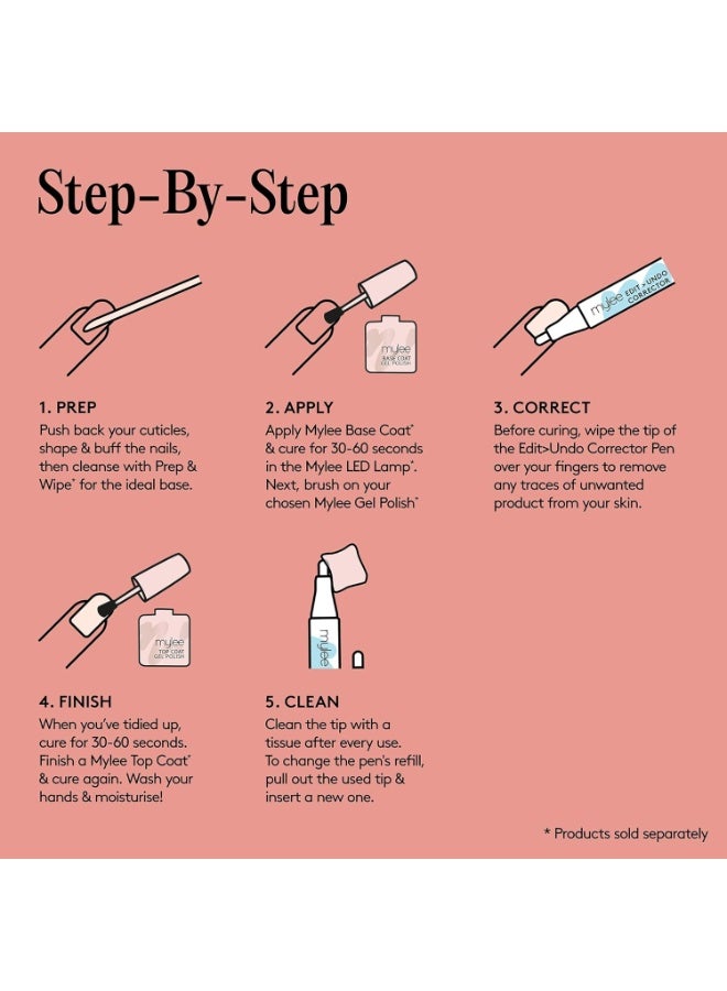 مايلي قلم تصحيح طلاء الأظافر القابل لإعادة التعبئة مانيكير مثالي سهل مزيل جل خالٍ من الأسيتون مع أطراف احتياطية ونتائج نظيفة - Image 4