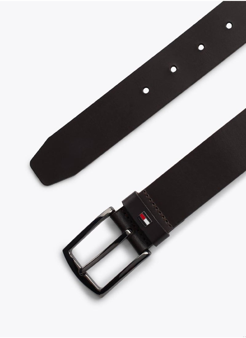 TOMMY HILFIGER Men's Denton Enamel Flag Leather Belt - Leather, Black  - Image 2