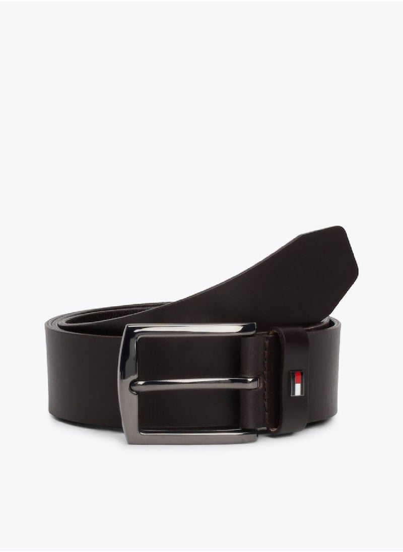 TOMMY HILFIGER Men's Denton Enamel Flag Leather Belt - Leather, Black  - Image 1