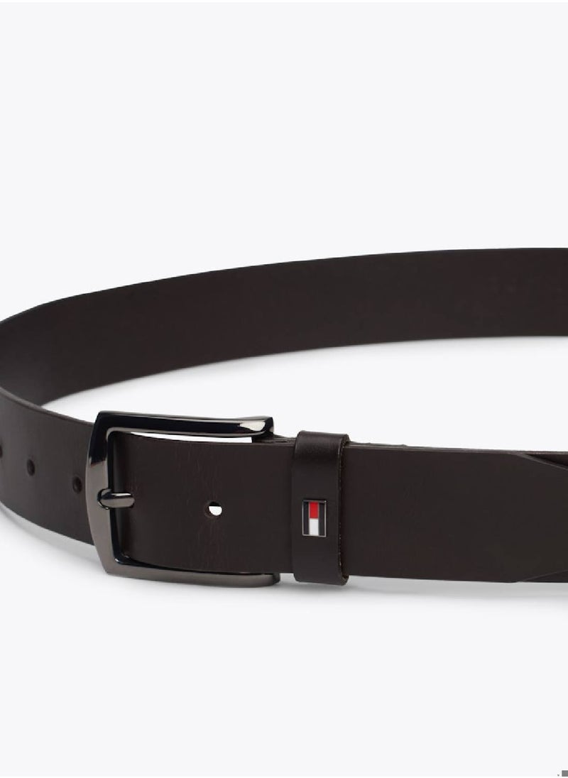 TOMMY HILFIGER Men's Denton Enamel Flag Leather Belt - Leather, Black  - Image 3