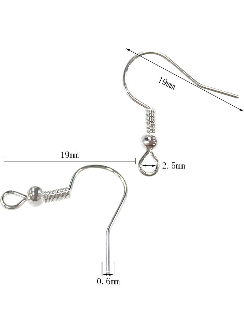 120pcs Silver Earring Hooks with Ball & Coil, Hypoallergenic DIY Jewelry Making Supplies for Women Girls - Image 3