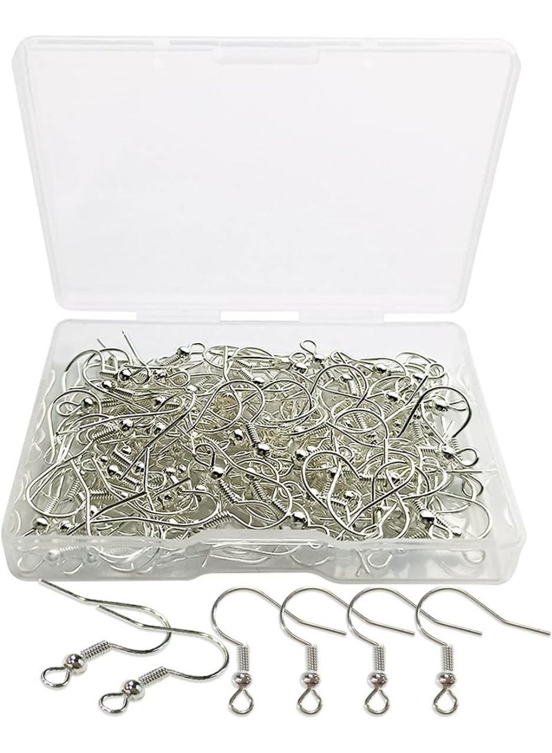 120pcs Silver Earring Hooks with Ball & Coil, Hypoallergenic DIY Jewelry Making Supplies for Women Girls - Image 1