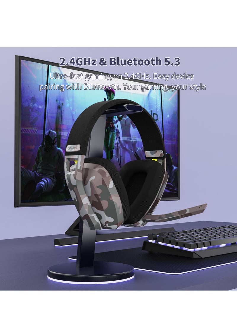 BINNUNE BW06 2.4G Wireless Gaming Headset with Flip ENC Mic for PC, PS4, PS5, Gamer Dual-Mode Bluetooth Headphones - Image 2