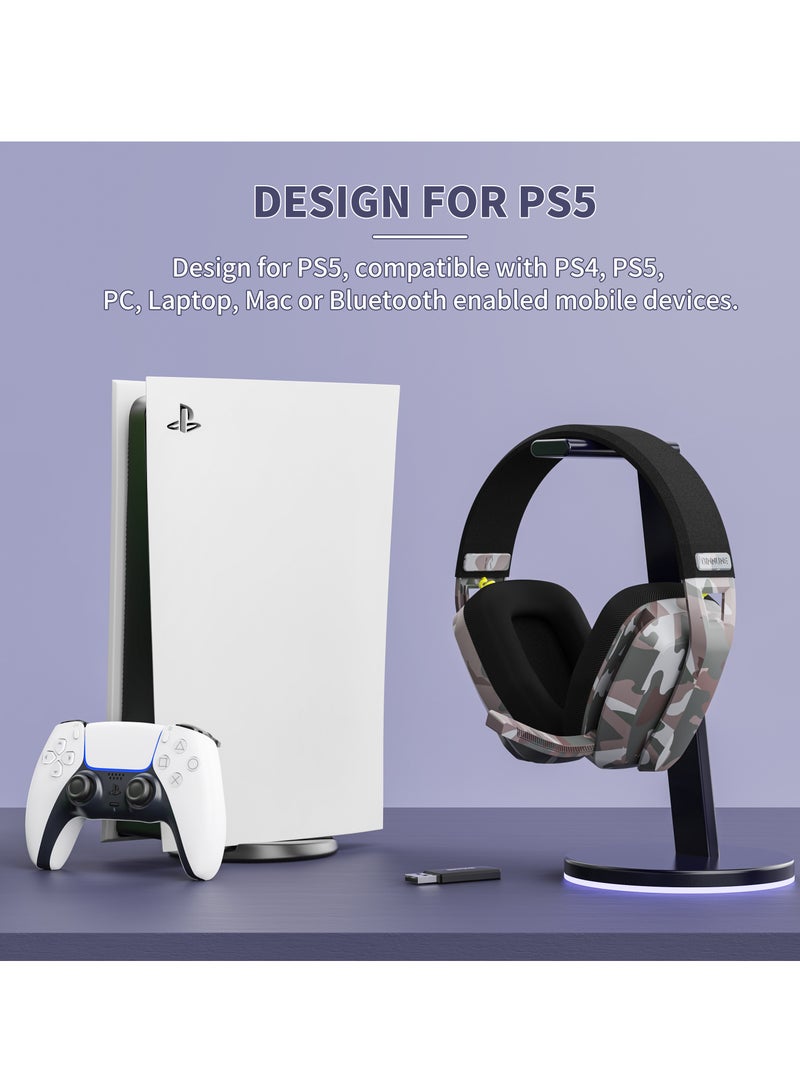 BINNUNE BW06 2.4G Wireless Gaming Headset with Flip ENC Mic for PC, PS4, PS5, Gamer Dual-Mode Bluetooth Headphones - Image 3