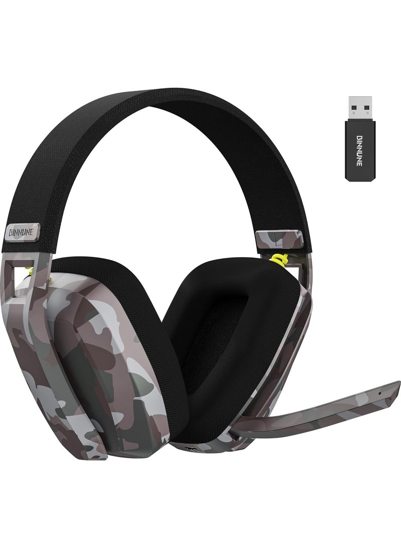 BINNUNE BW06 2.4G Wireless Gaming Headset with Flip ENC Mic for PC, PS4, PS5, Gamer Dual-Mode Bluetooth Headphones - Image 1