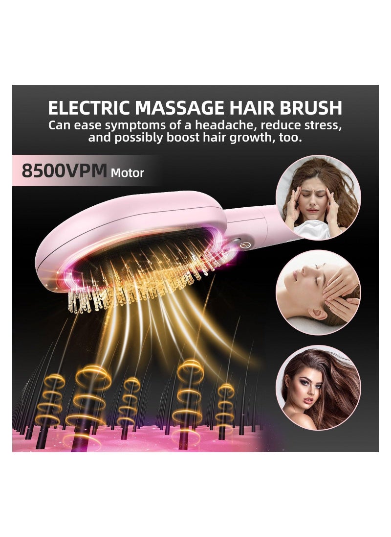 Vibration Negative Ionic Hair Brush, Hair Styling Tool for Blow Drying, Massaging Promoting Circulation, Electric Hair Straightener Brush, for All Hair Types, for Women, Men, Girls, Thick Hair - Image 3