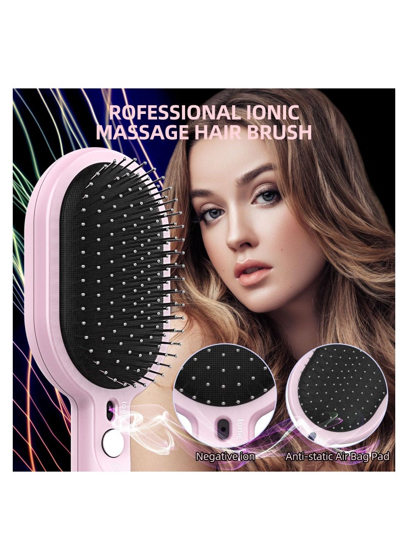 Vibration Negative Ionic Hair Brush, Hair Styling Tool for Blow Drying, Massaging Promoting Circulation, Electric Hair Straightener Brush, for All Hair Types, for Women, Men, Girls, Thick Hair - Image 4