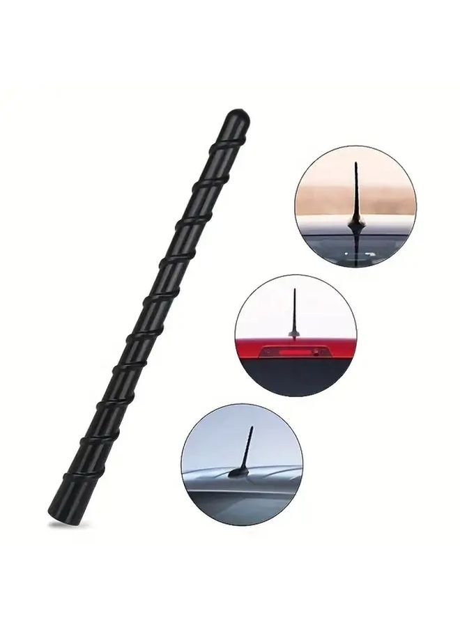 Black Universal Car Antenna Cover Flexible Rubber Short Antenna Enhanced Radio Reception - Image 1