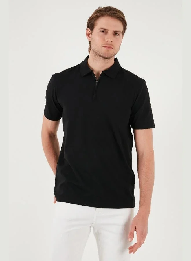 Buratti  Buratti Cotton Regular Fit Half Zipper Polo Collar T Shirt Men's Polo Collar T-Shirt 5902972 for Men | Best Price UAE