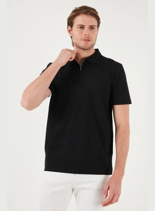 Buratti  Buratti Cotton Regular Fit Half Zipper Polo Collar T Shirt Men's Polo Collar T-Shirt 5902972 for Men | Best Price UAE