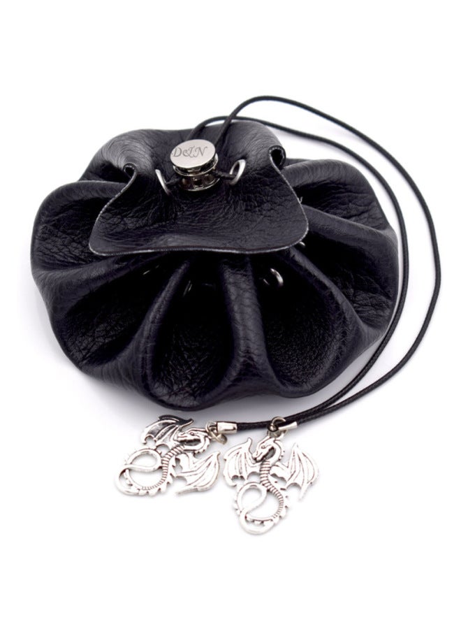 Spot Leather Storage Bag Jewelry Bracelet Storage TARO Brand Oracle Kaluen Stone Dice Storage Bag-Color:Black-Specifications:10*4cm - Image 2