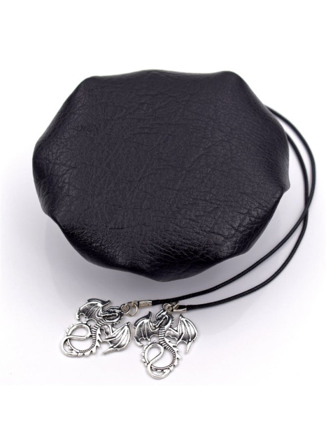 Spot Leather Storage Bag Jewelry Bracelet Storage TARO Brand Oracle Kaluen Stone Dice Storage Bag-Color:Black-Specifications:10*4cm - Image 4