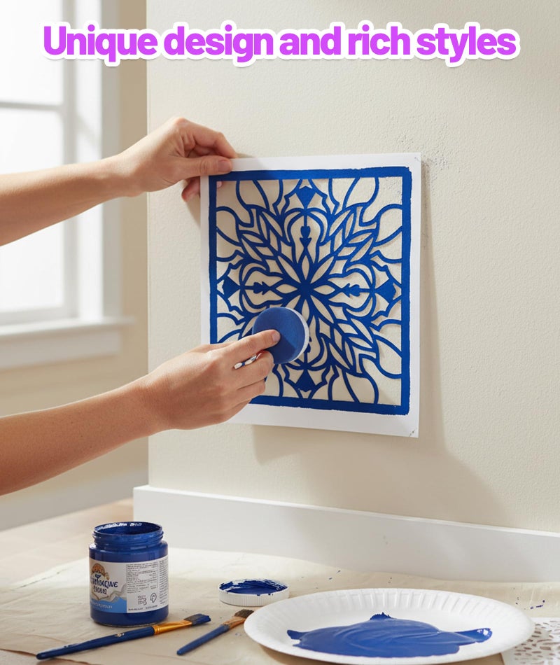 Aeenioy 18 Pcs Stencils for Craft and Art, Mandala Stencil Set for Wall Painting, Home Decor, Fabric Painting, Reusable Templates for DIY Projects(4in*4in) - Image 5