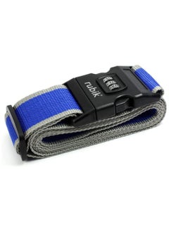 Rubik 78 Inch Heavy Duty Luggage Strap with Password Adjustable Travel Packing Belt for Bag Baggage Suitcase Safety (1 Pack Blue/Grey) 