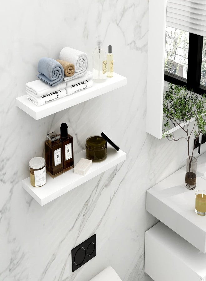 WELLAND Simons Floating Wall Shelf Ledge Shelves, 18-Inch, White - Image 3