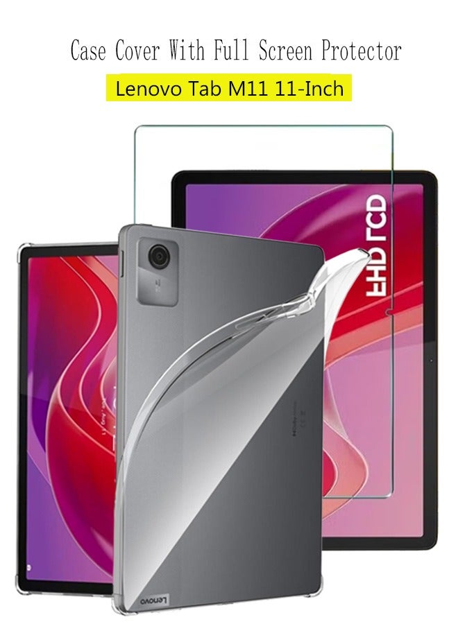 2 in 1 Lenovo Tab M11 11-Inch Protection Pack - Ultra Clear Shockproof Case & Edge-to-Edge Screen Protector, 360 Degree Protection, Back Cover & Screen Protector for Lenovo Tab M11 11-Inch - Image 1