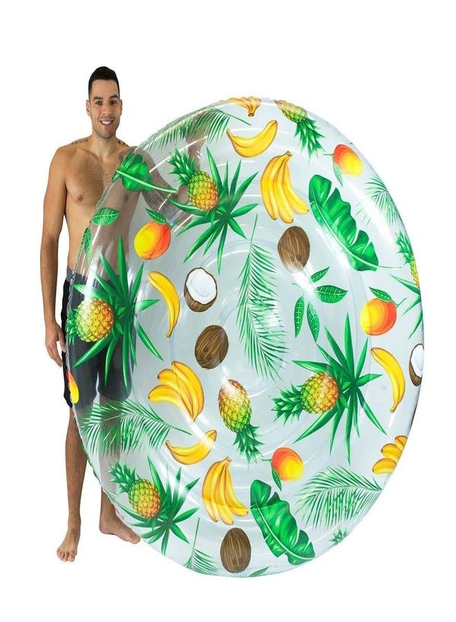 Poolcandy Giant Tropical Inflatable Fruit Island Pool Float 72", 2 Person Size - Image 5