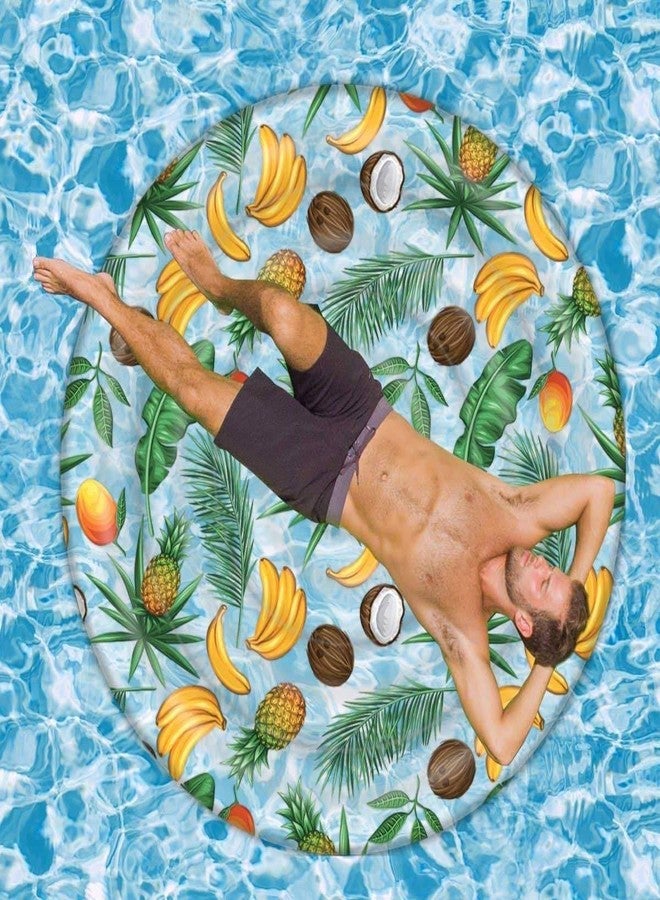 Poolcandy Giant Tropical Inflatable Fruit Island Pool Float 72", 2 Person Size - Image 4