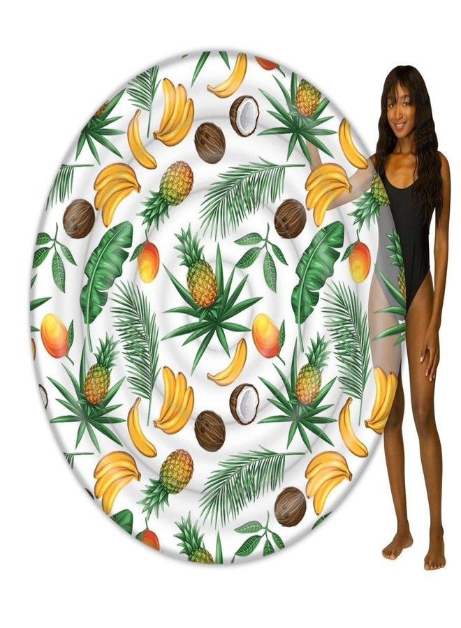 Poolcandy Giant Tropical Inflatable Fruit Island Pool Float 72", 2 Person Size - Image 2
