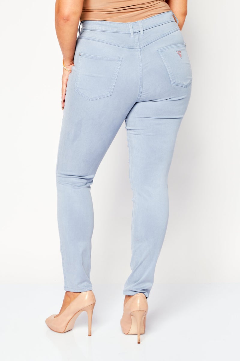 GUESS Women Skinny Fit Washed Denim, Light Blue - Image 4