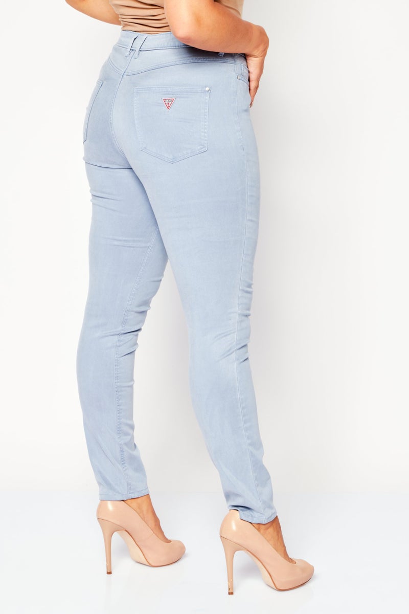 GUESS Women Skinny Fit Washed Denim, Light Blue - Image 2