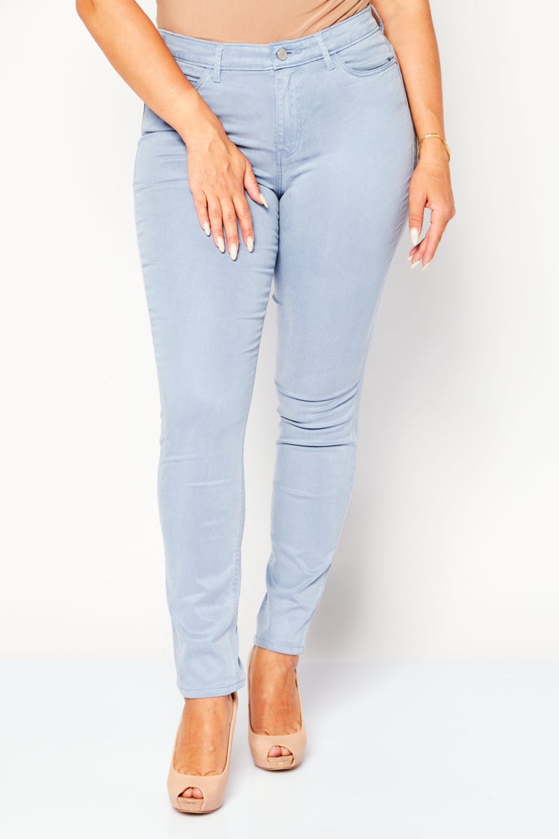 GUESS Women Skinny Fit Washed Denim, Light Blue - Image 1